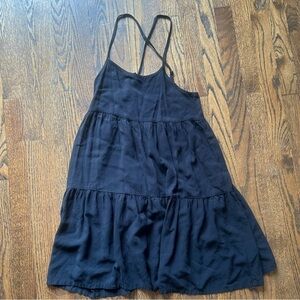 Black Strappy Tiered Sundress Coverup